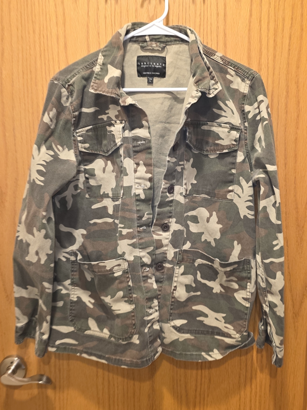 Sanctuary Women's Camo Utility Jacket - Green Camo